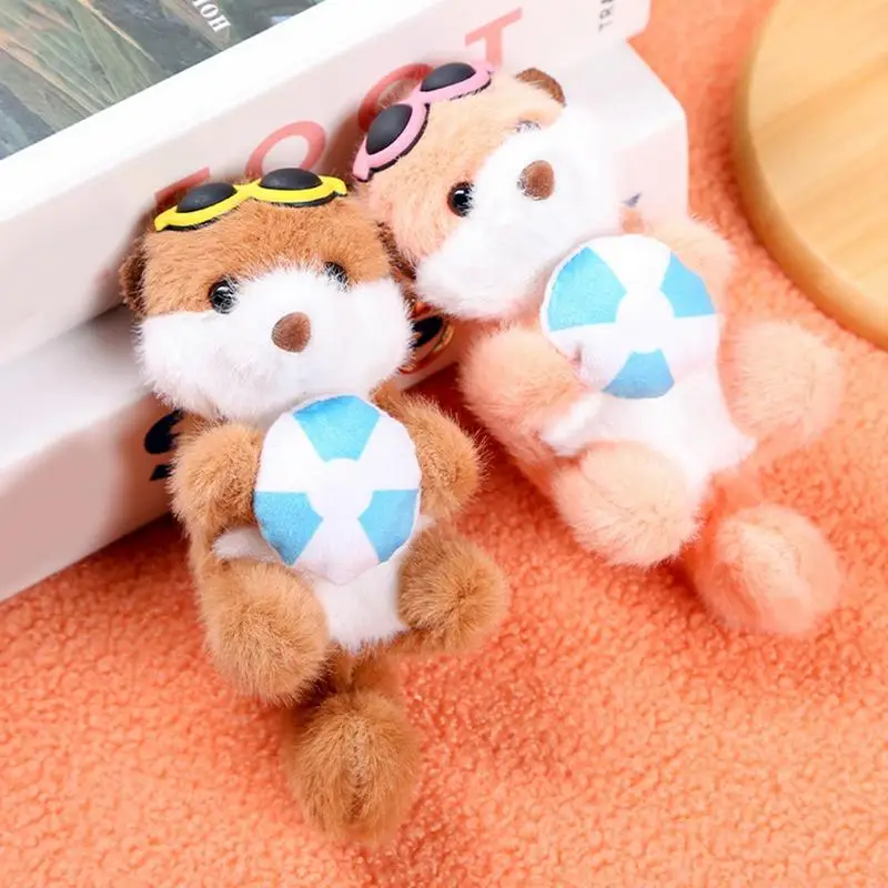 Plush Animal Keychain Portable Bag Accessories Small Animals Plush Keychain Cartoon Animal Plushies Backpack Charm For Purse