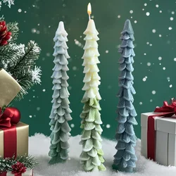 Long Candle Silicone Mold DIY Christmas Tree Incense Candle Church Candle Candlelight Decoration Mold Candle Making Supplies