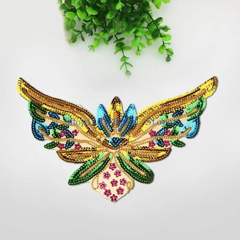 

5asd декоративная аппликация в виде бабочки с блестками и бусинами для артистов сцены, танцевальное платье, аксессуары для