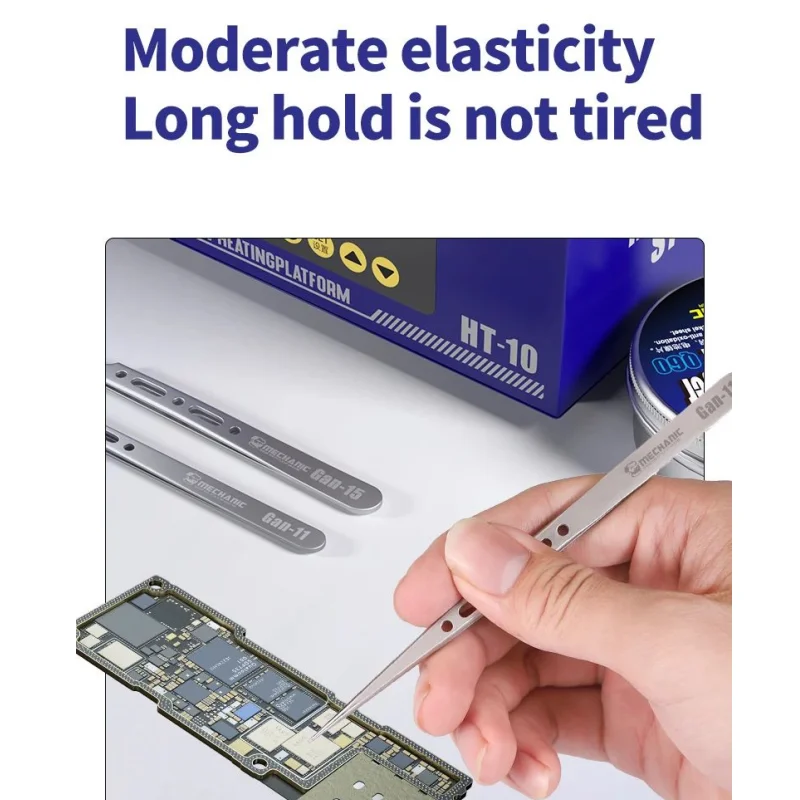 MECHANIC Extra Hard Anti-Magnetic Tweezer Stainless Steel Bent Pointed for Phone PCB Motherboard Soldering Repair Tweezers Tool