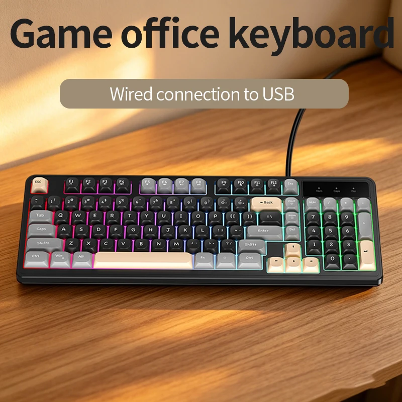 Gaming Wired Keyboard and Mouse Combo USB Wired Keyboard Mouse Set for PC Laptop Computer Office Typing Game Peripherals view 5