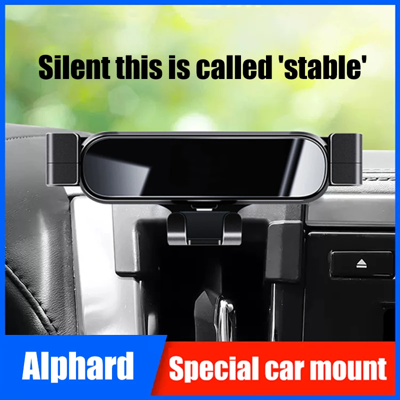 Car Phone Holder For Toyota Alphard 2015 - 2023 ANH30 Styling Bracket GPS Stand Rotatable Support Mobile Accessories