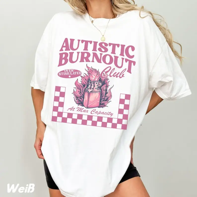 Autistic Burnout Club T-Shirt Unisex,Funny Autism Shirt,Mental Health Tshirt,Neurodiversity Shirt,Gift Autist,Autism Awareness S