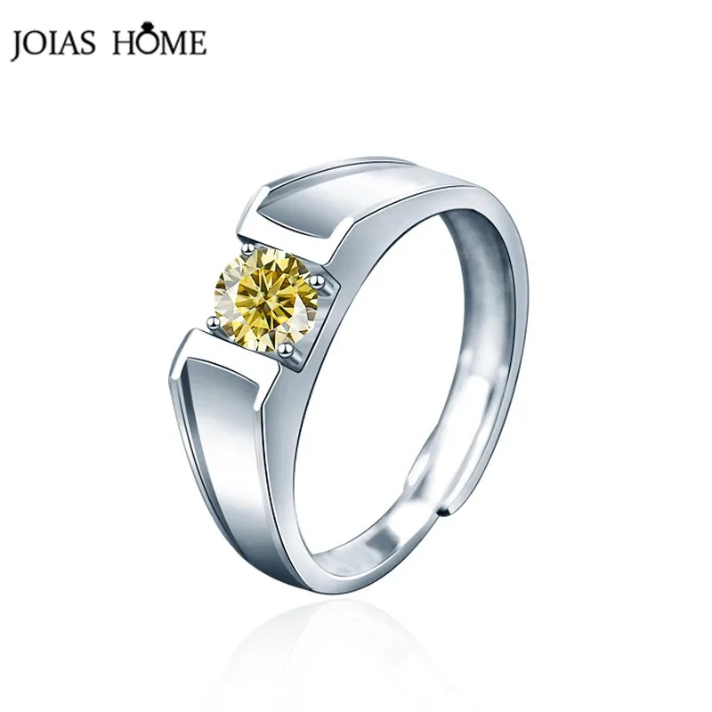 JOIAS HOME Silver s925 D-color Moissanite gemstone ring for men, elegant and elegant style, suitable for mature men to wear