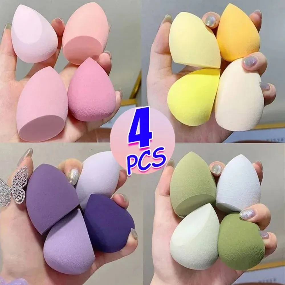 4pcs Professional Beauty Eggs Cosmetic Sponge Powder Puffs Applicator Concealer Foundation Dry Wet Use Face Puff Makeup Tools