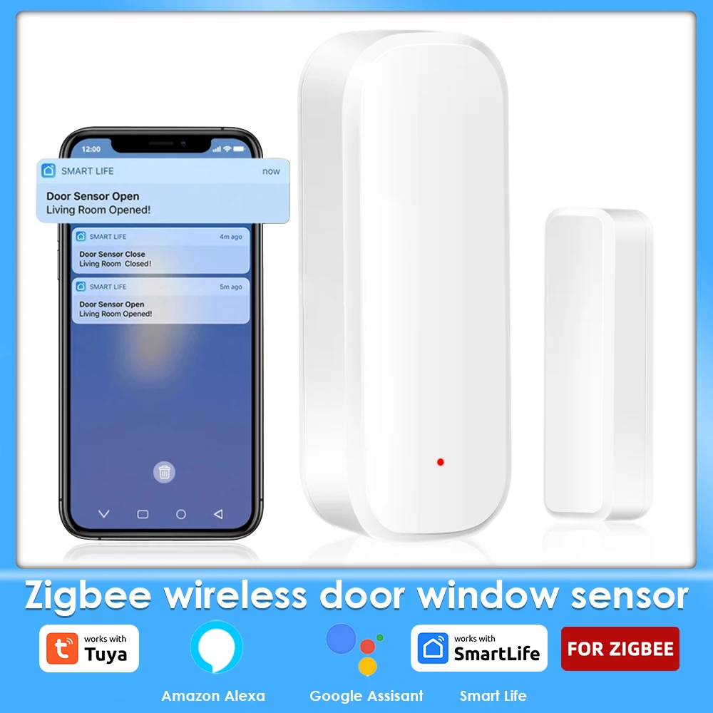 1Pcs Tuya Zigbee 3,0 Fenster Tür Sensor Smart Home Drahtlose Tür Detektoren Sicherheit Schutz Voice Control Alexa Google Hause