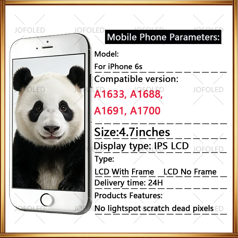 For iPhone 6s OEM LCD Display with Replaced Outer Glass 3D Touch Digitizer Assembly Replacement for A1633 A1688 A1691 Models