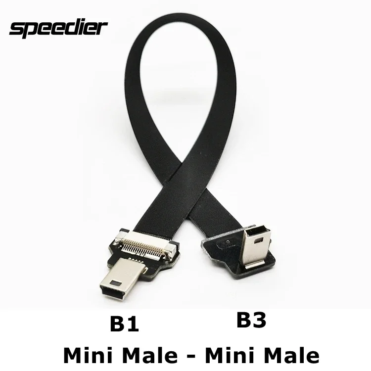 

Flat Flexible Ultra Thin Mini USB To Mini USB Ribbon Cable 90 Degree Elbow usb Slim Flat Soft charge FPV fpc Charge Data Cord