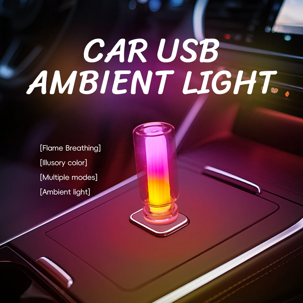 1pc Car USB Night Interior Light LED Filament Lamp Portable Lighting Plug and Play Decorative Atmosphere Light for Car Bedroom