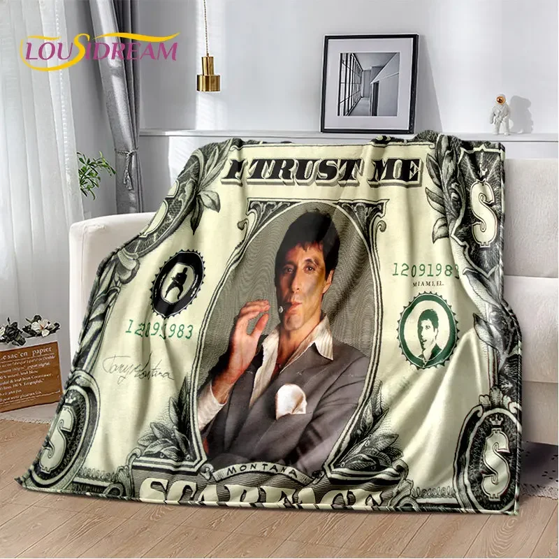 Movie Scarface Tony 3D Printing Soft Plush Blanket,Flannel Blanket Throw Blanket for Living Room Bedroom Bed Sofa Picnic Cover