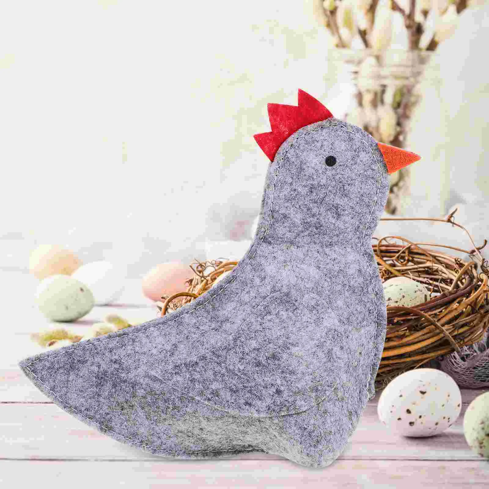 

4 Pcs Cover Set Grey Fabric Decorative Holder Shaped Bag Portable Easter Chick Decorative Storage Holder Easter