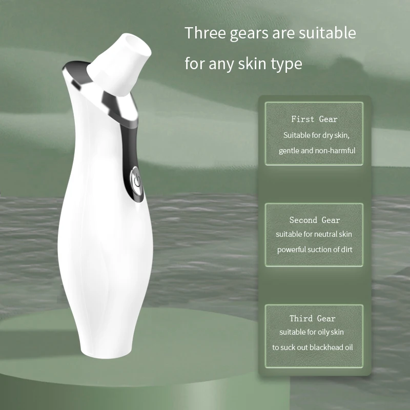 أداة إزالة الرؤوس السوداء الكهربائية البصرية لعلاج حب الشباب والبثور وإزالة الزيت والعناية الشخصية بالجمال باللون الأسود والأبيض