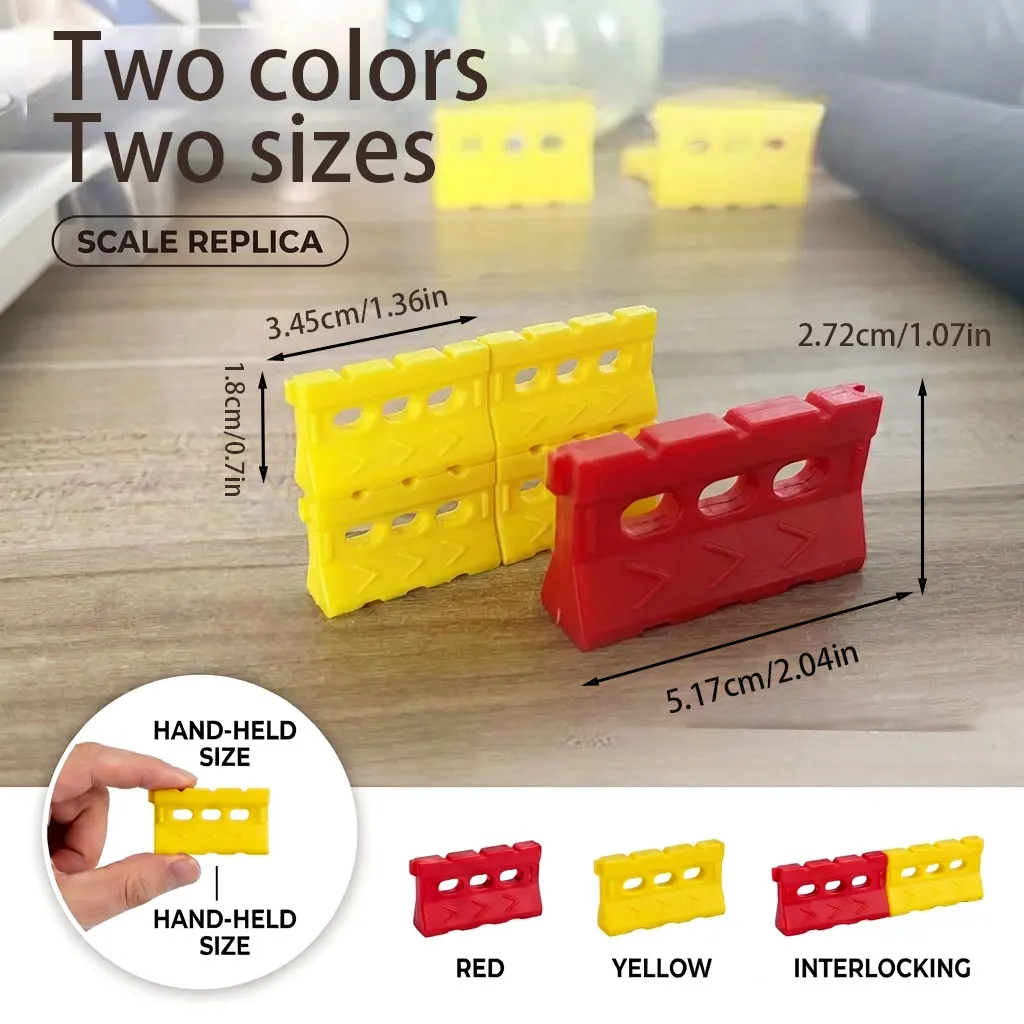 32/40PCS Two Size Traffic Guardrail Model Construction Barrier for Building Or Micro Landscape Sand, RC Car Road Barriers
