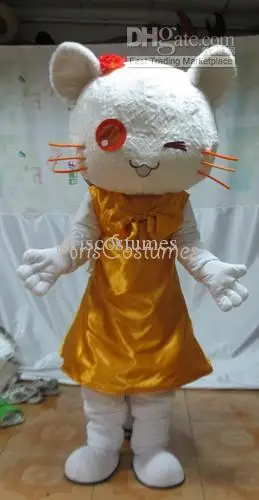 Disfraz de Mascota de personaje de gato encantador para adulto, traje de cuerpo completo para Halloween y Navidad, novedad