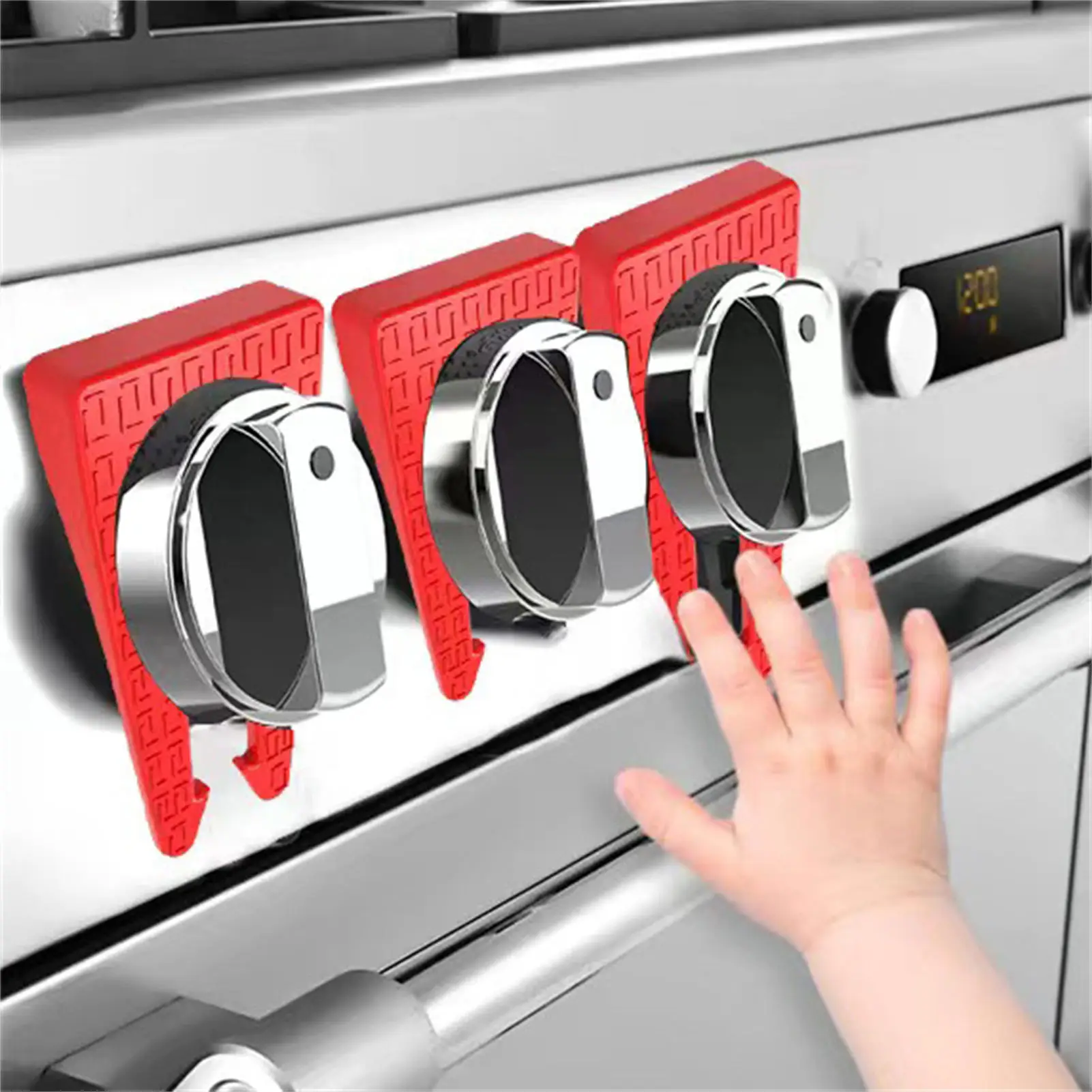 Stove Knob Safety Covers Protective Gas Stove Lock Silicone Knob Cover for Kitchen Safety Baby Proofing Device Guard Tool