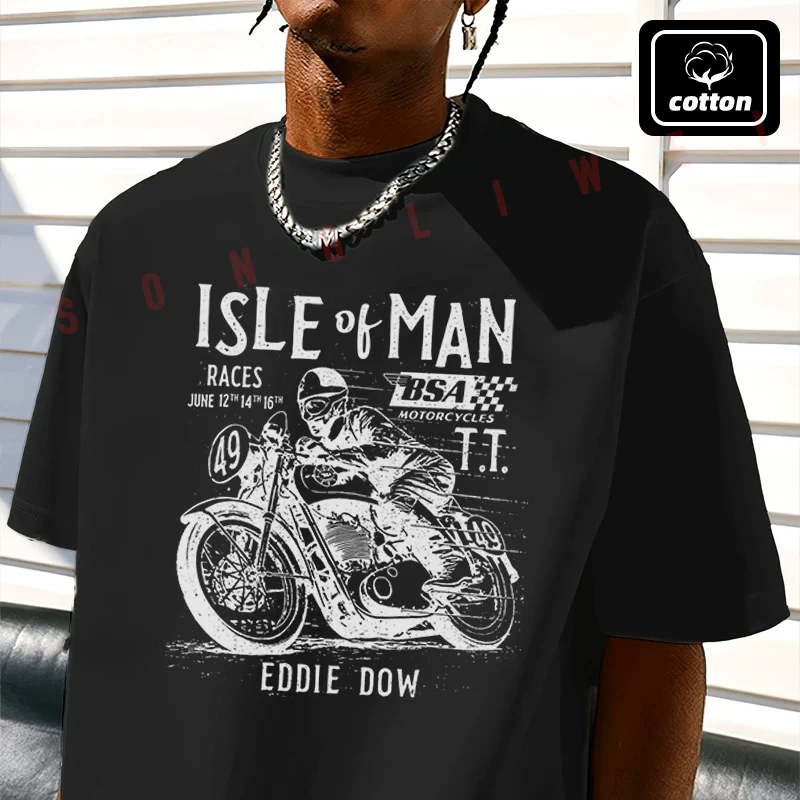 

Motorcycles X Merlin Motorcycle Moto T-Shirt Vintage Cotton Plain Mens Funny T Shirts Casual Harajuku Clothes