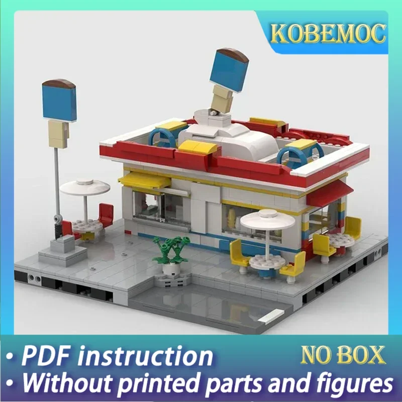 

Moc Building Bricks City Street View Model Modular Ice Cream Shop Technology Blocks Gifts Christmas Toys DIY Sets Assembly