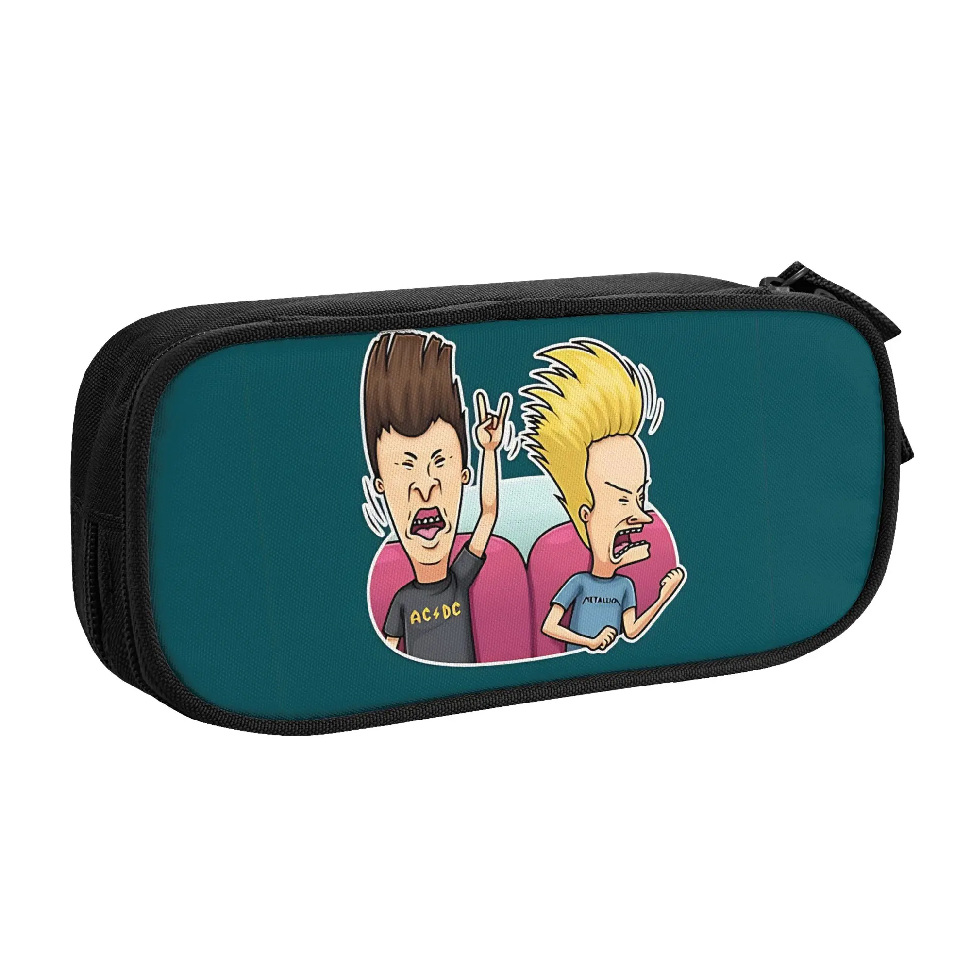 1 Piece Lightweight 90s Retro Cartoon Pencil Case Girls Pen Bag Beavis and Butt Head Office Pencil Pouch