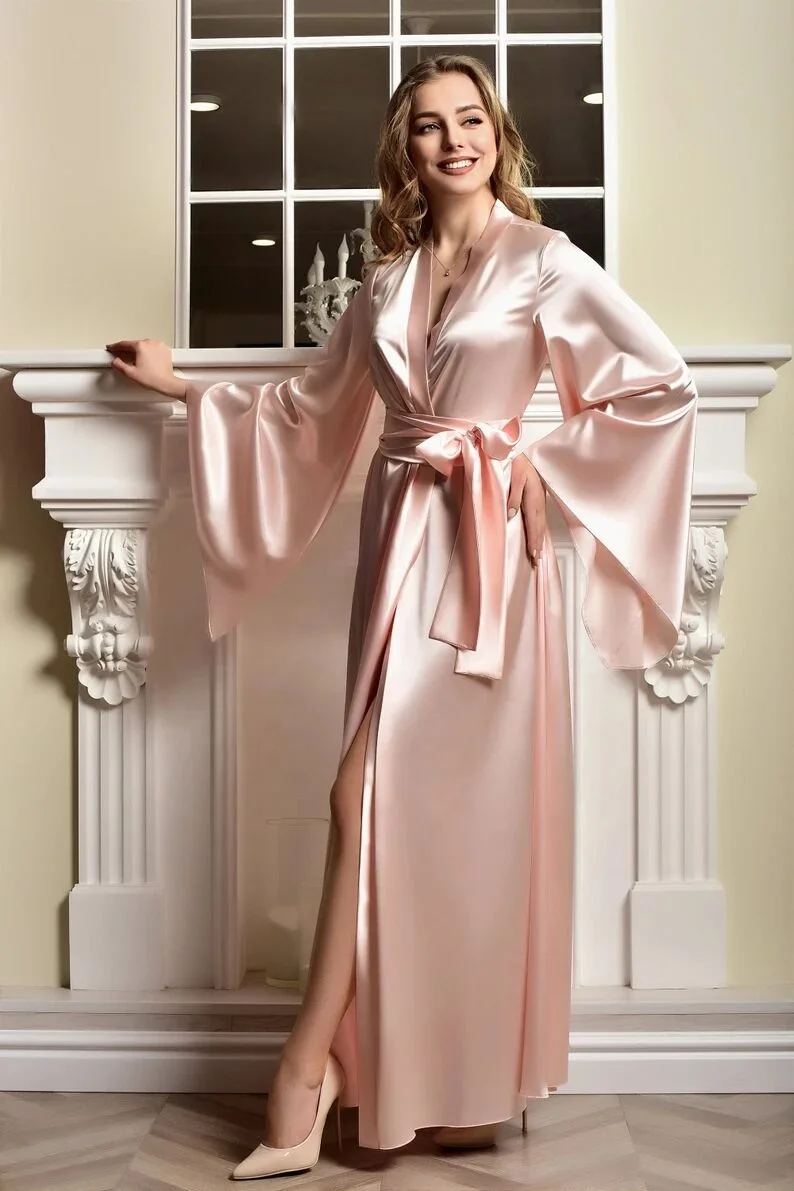 Wholesale Sexy Sleepwear Sets Women Satin Bride Bridesmaid Wedding Robe