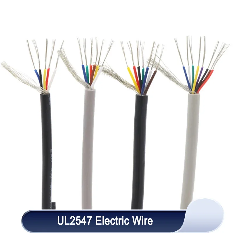 5/10m UL2547 Shielded Wire 30 28 26 24 22 20 18 AWG Channel Audio 2 3 4 5 6 8 Core Headphone Copper Control Wires Signal Cable