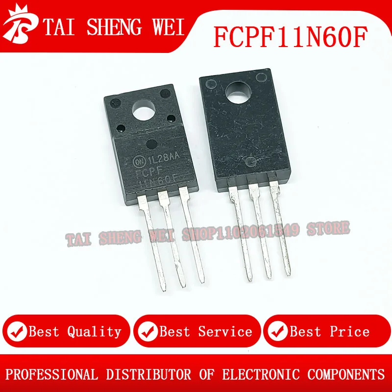 10pcs FCPF11N60F FCPF 11N60F TO-220F 600V 11A TO220F MOSFET ยี่ห้อใหม่