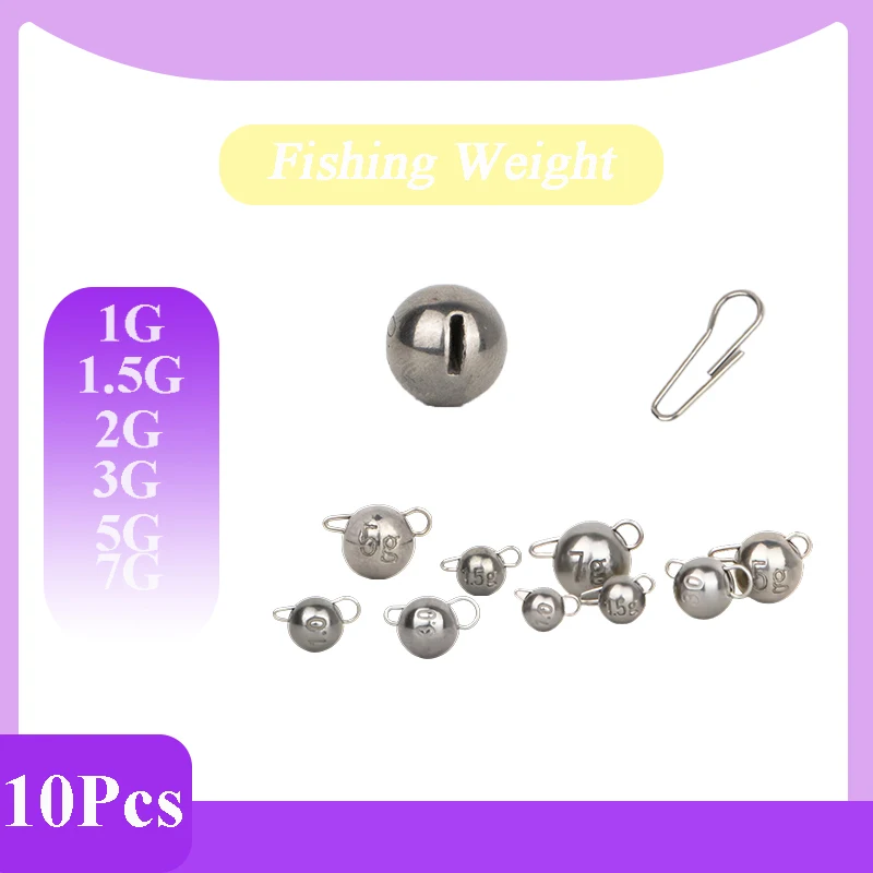 

New of Fishing Cheburashka Sinker Weight,1G-30G Bass Bluegill Crappie Lure Fishing Soft Worm Bait Hook, 10pcs Packs