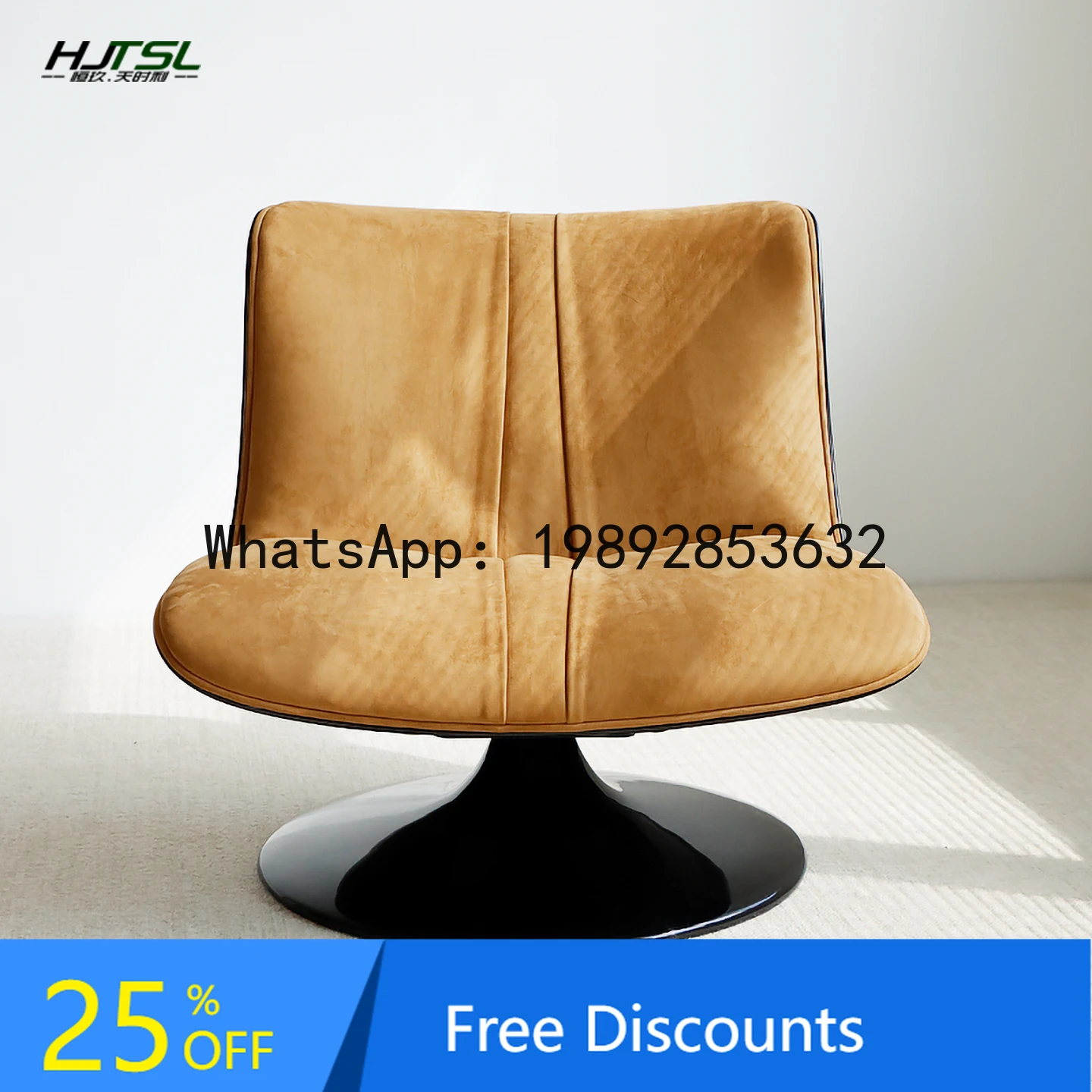 

YFY Italian Minimalist Living Room Matte Fabric Swivel Sofa Chair Designer Marilyn Single Chair