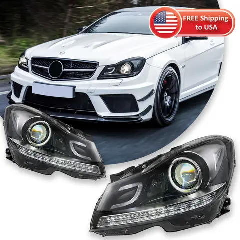 TYPY Car Headlights For Benz C-Class W204 2011-2013 LED Car Lamps Daytime Running Lights Dynamic Turn Signals Car Accessories