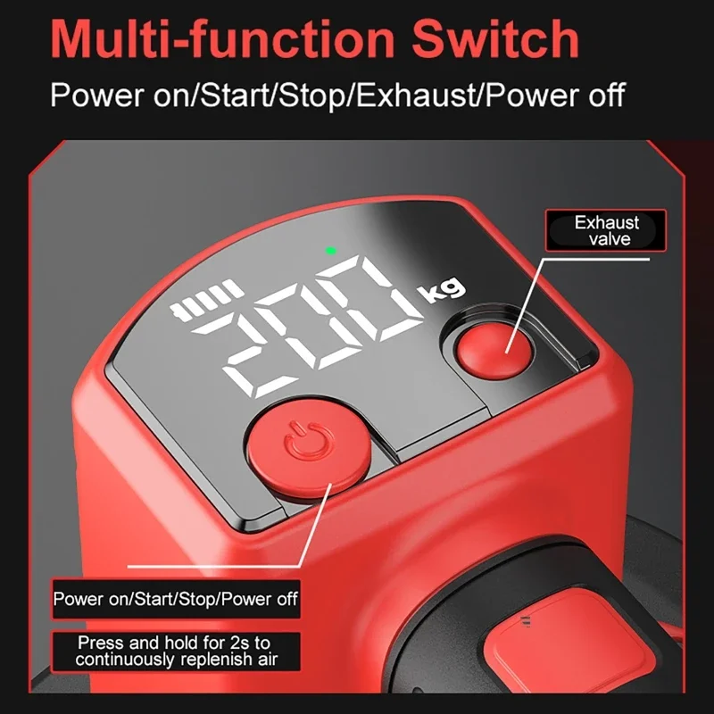 Ventouse électrique sous vide numérique LED, charge 200KG, forte aspiration, manipulation robuste, tasse de carrelage, grande pompe à main, aspiration sous vide