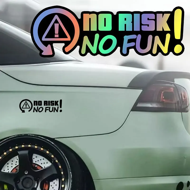 Adventure Quote Sticker No Adventure No Fun Laser Vinyl Decal Waterproof Motorcycle Helmet Car Bumper Window Body Decoration