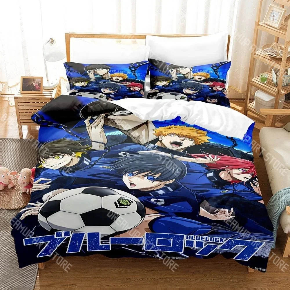 3D Print Blue Anime Lock Bedding Set for Boys Girls Duvet Cover And Pillowcase Included Twin Queen King Full Single Double Sizes