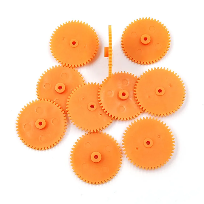 부드러운 오렌지 컬러 스퍼 기어, DIY 장난감 부품 피니언 482A, 48 톱니 OD25mm, 48 T, 0.5M