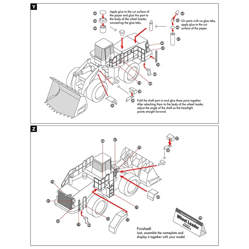 Колесный погрузчик бульдозер трактор складной 3D бумажная модель ручной работы DIY Papercraft Art подростковый взрослый оригами ремесленные игрушки ZX-087