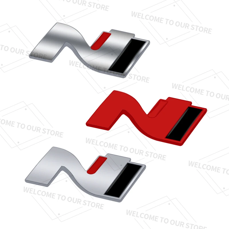 N شارة السيارات الداخلية شعار معدني شعار عجلة توجيه سيارة ملصق لشركة هيونداي N خط توسكاني NX4 إلنترا I30 سانتا في سوناتا