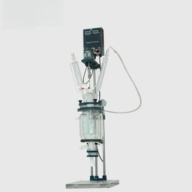 China Factory Supply 5 L Jacketed Glass Reactor Elevating Glass Reactor