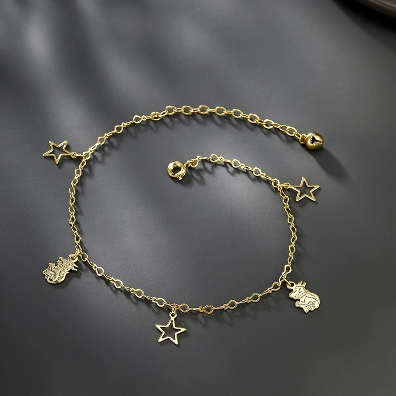 

Simple fashionable and high-end gold small fresh star bell temperament pendant bracelet