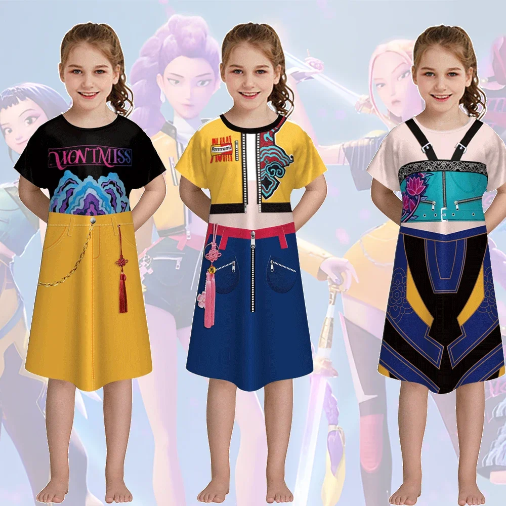 2025 Хэллоуин Enfants filles HUNTRIX K-POP chasseurs de démons Косплей Rumi Zoey Mira robe enfants костюмы на Хэллоуин