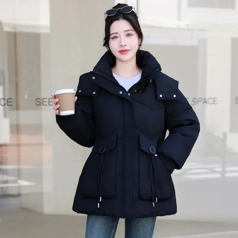 2024 New Snow Jacket Parkas Winter Jacket Women\'s Hoodie Parka Thick Warm Women\'s Inflatable Jacket Student Coat Women\'s