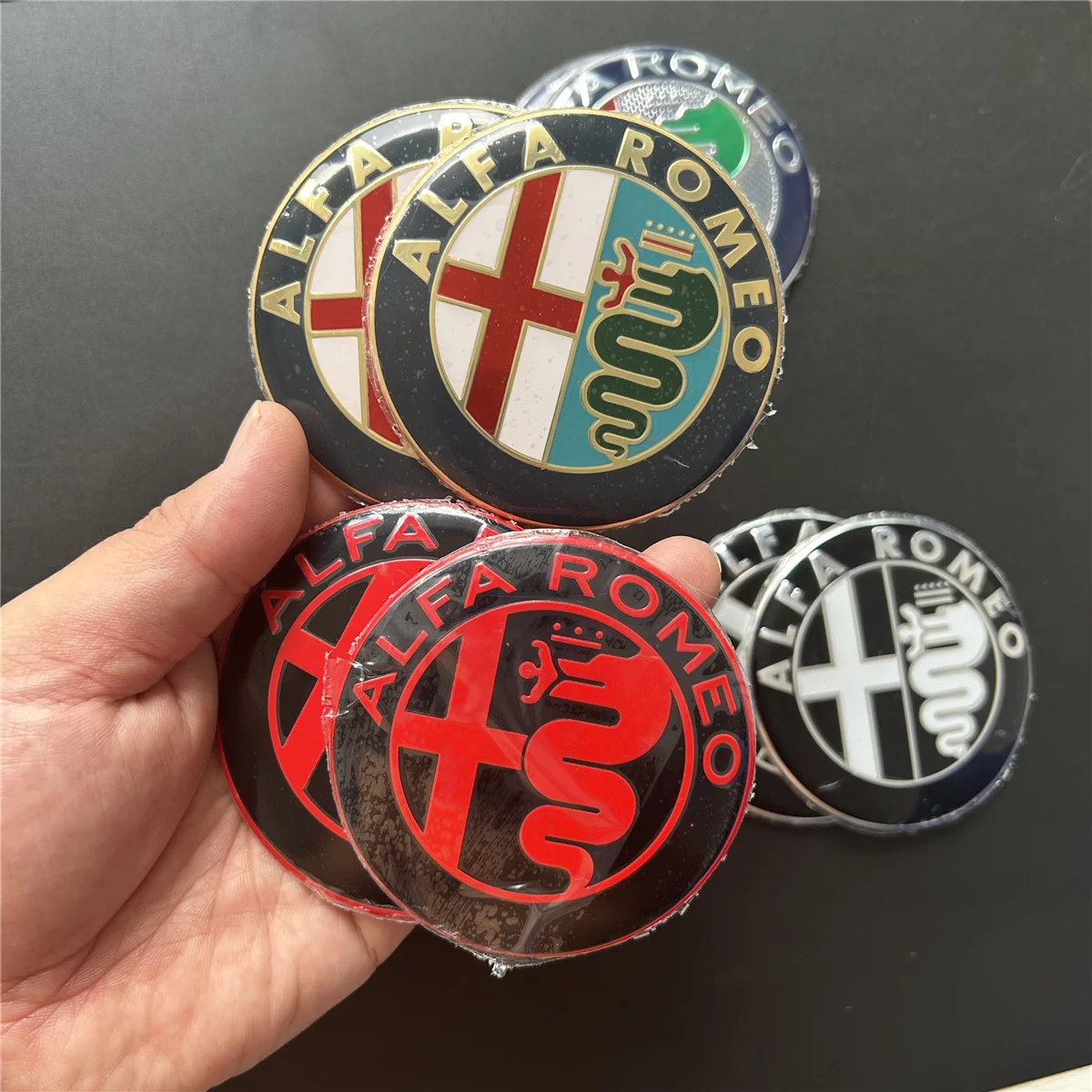 2pcs/Set ALFA ROMEO LOGO sticker badge for car vehicle automobile decoration car bonnet trunk 74 mm Silver