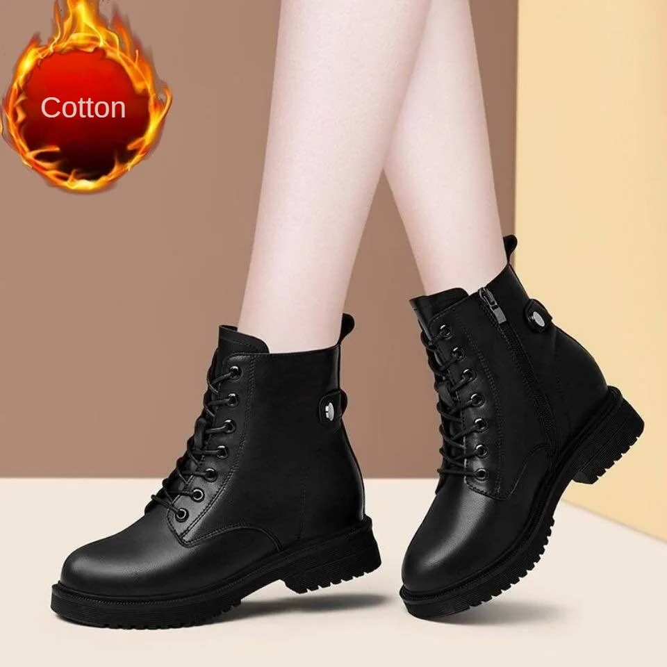 Bottes gothiques à plateforme plate pour femmes, chaussures plates, bottes courtes pour femmes, mode automne et hiver