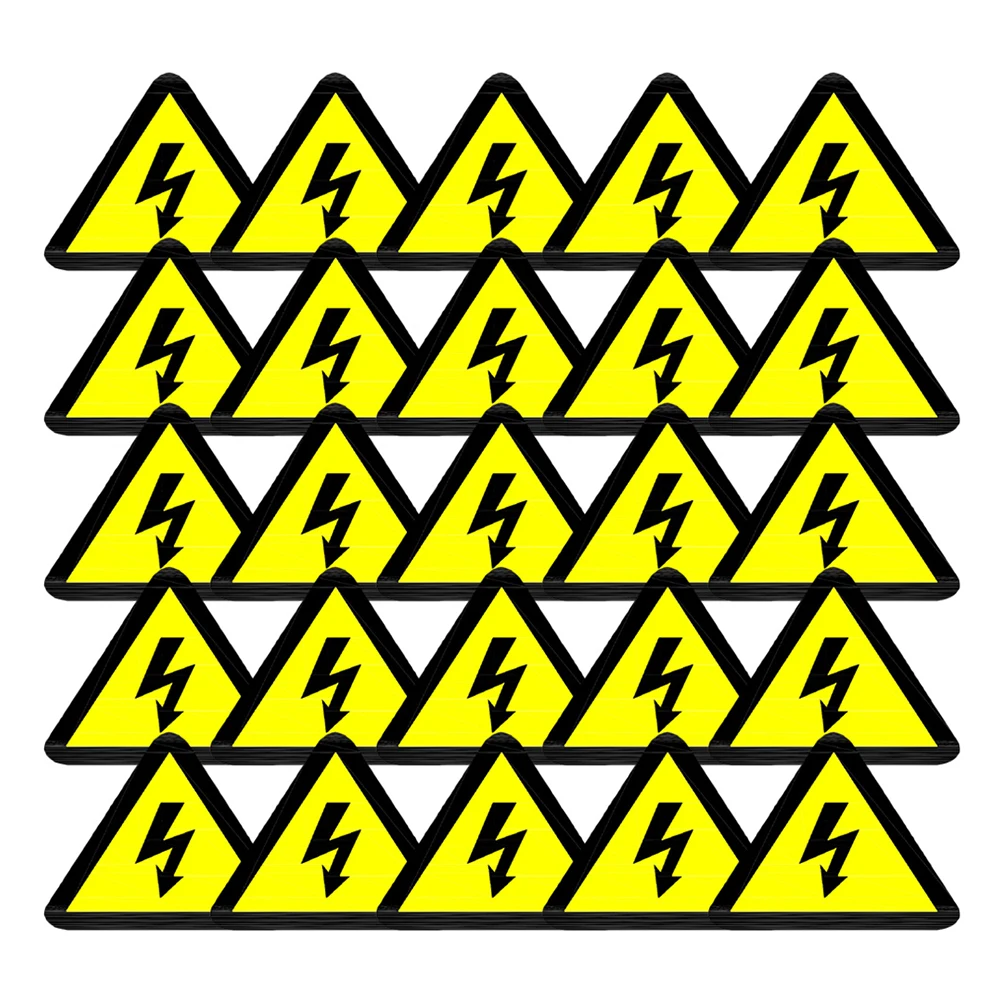 

50pcs High Voltage Warning Labels Electrical Stickers Triangle Safety Signs For Equipment Electric Panels Caution Symbols