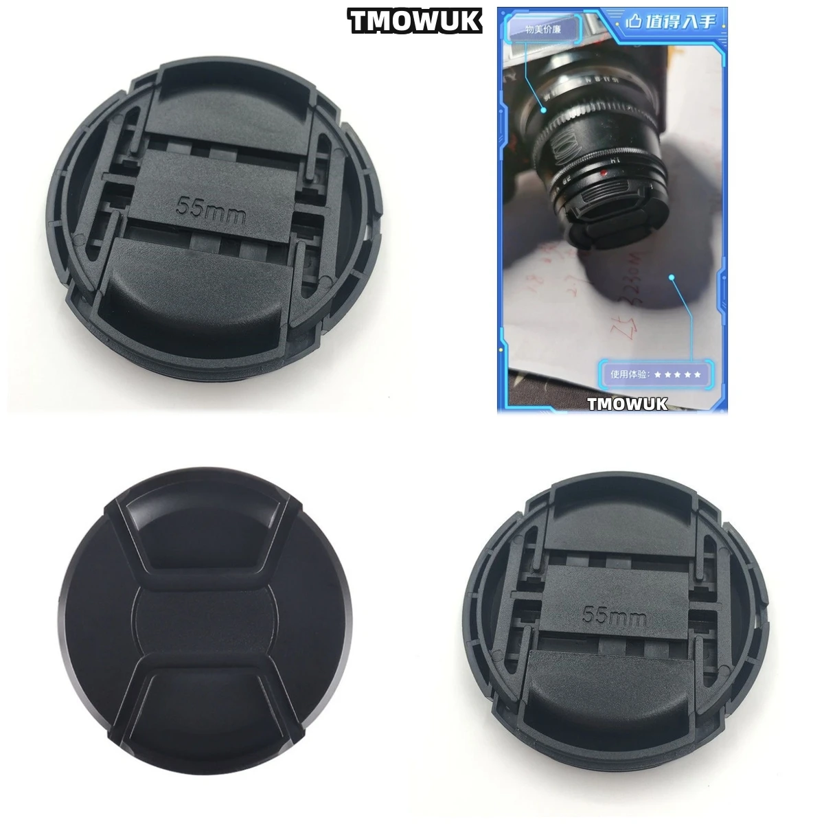 Per Nikon D5200 D5300 D5500 D5600 D600 D610 D7000 D7100 D7200 D7500 Tappo dell'obiettivo della fotocamera Coperchio protettivo Pizzico centrale Snap-on 49mm 5