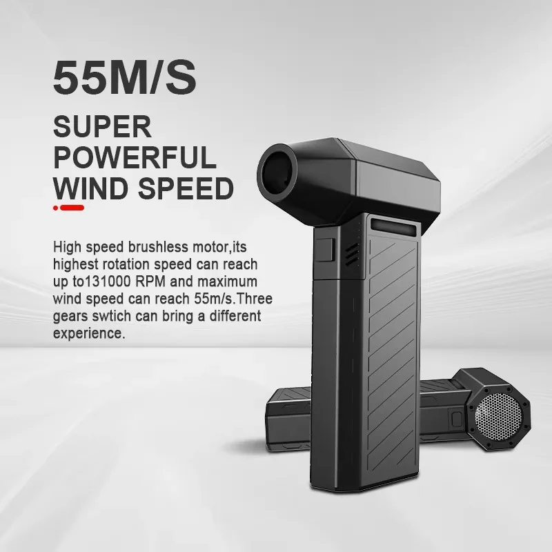 Mini Turbo Jet Blower – Motore Brushless a 3 Velocità, 131000 RPM 55 m/s Spolverino e Ventola Essiccatore Portatile per Pulizia e Uso del Condotto