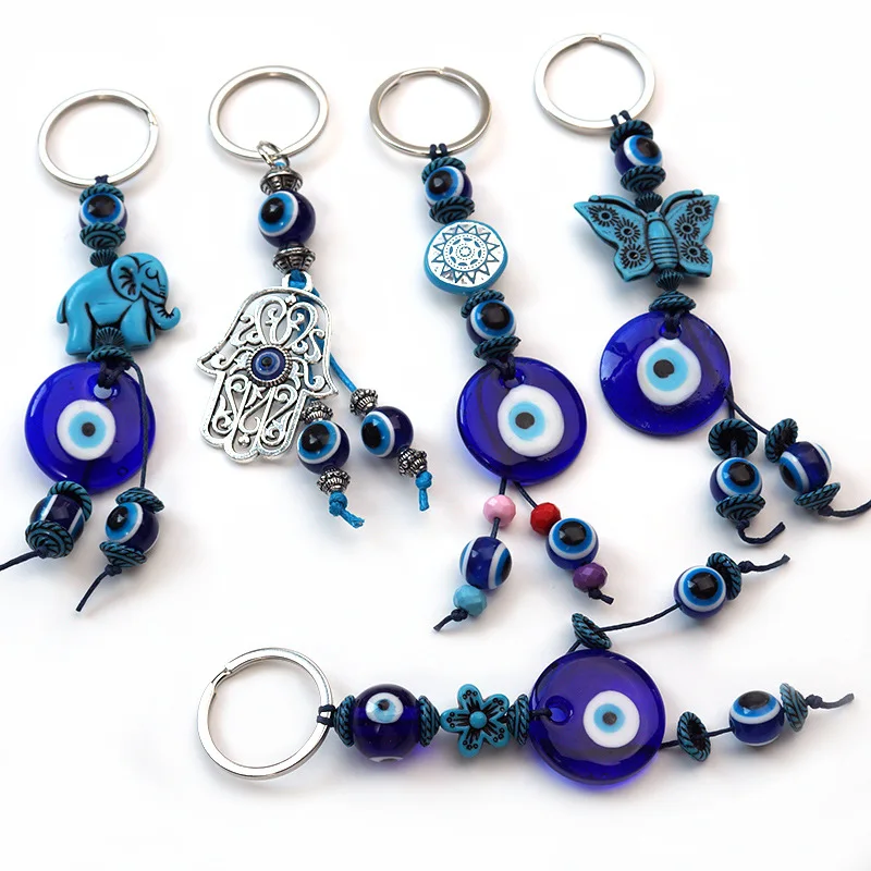 Greek Türkiye Blue Eye Purse Pendant Key Chain Pendant Diamond Slanting Eye Devil Eye Ornament