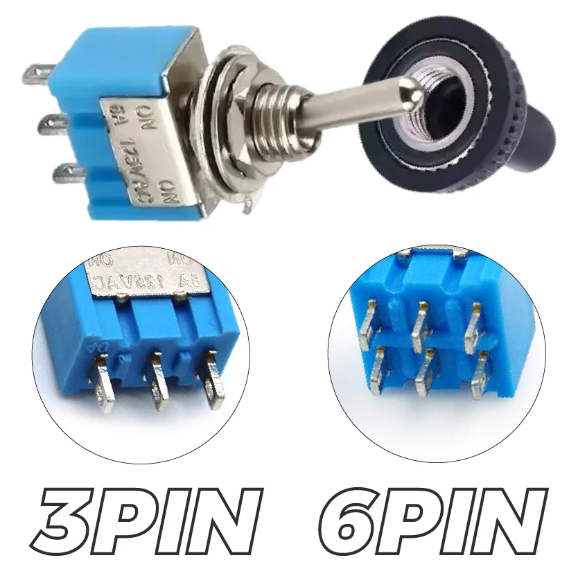 

Миниатюрные тумблеры (переключатели) ON-OFF-ON / ON-ON, 3/6 контактов, MTS-102, 103, 202, 203