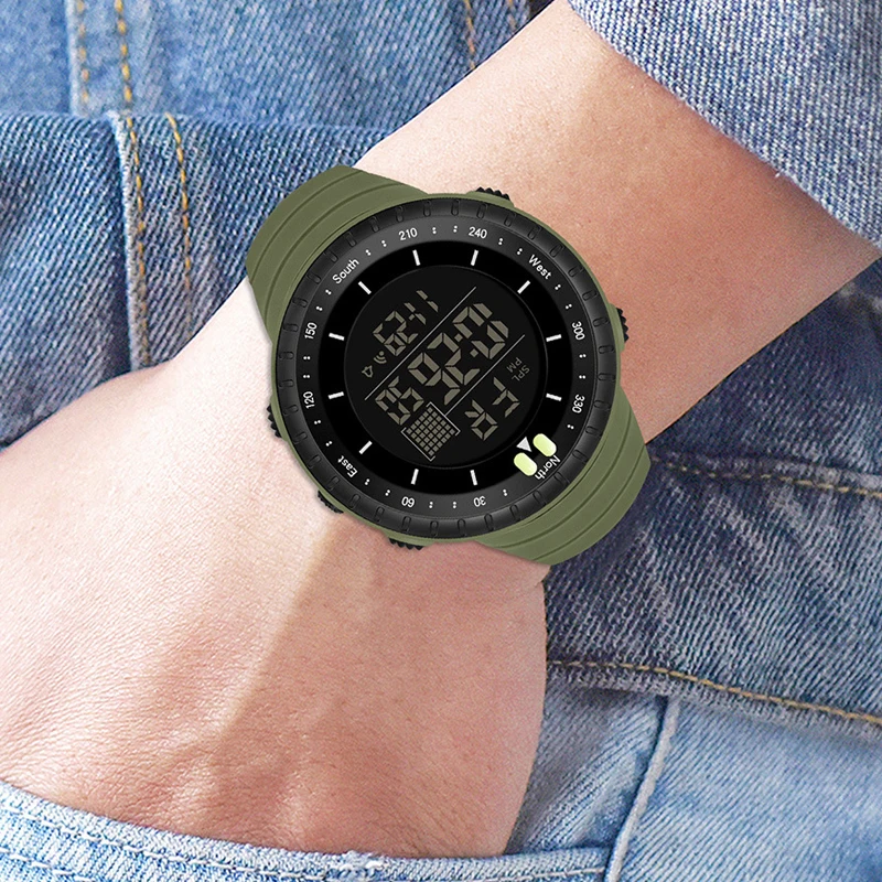 Nieuwe sport digitaal horloge mode herenhorloges stopwatch met datum weekweergave buiten waterdichte elektronische klok sk85