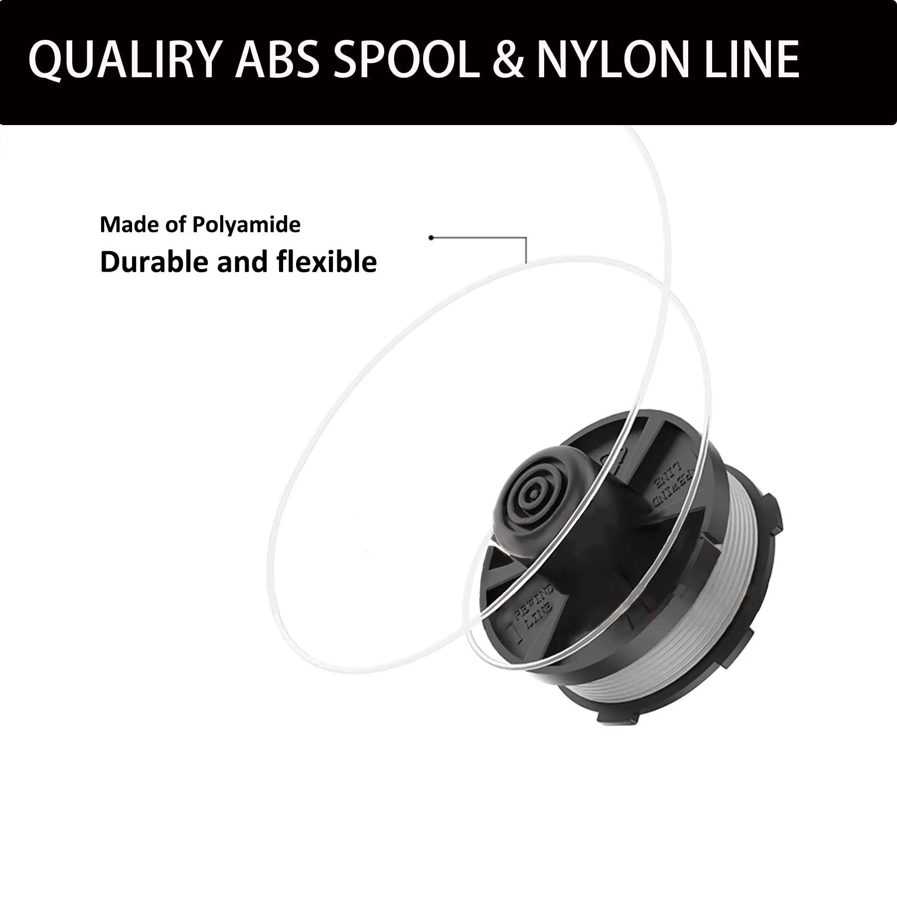 For Trimmer Replacement Spool 2PCS 1.6mm Nylon String 27FT Each for DUR181Z DUR181RF DUR181 Lawn Mower Cord Spool