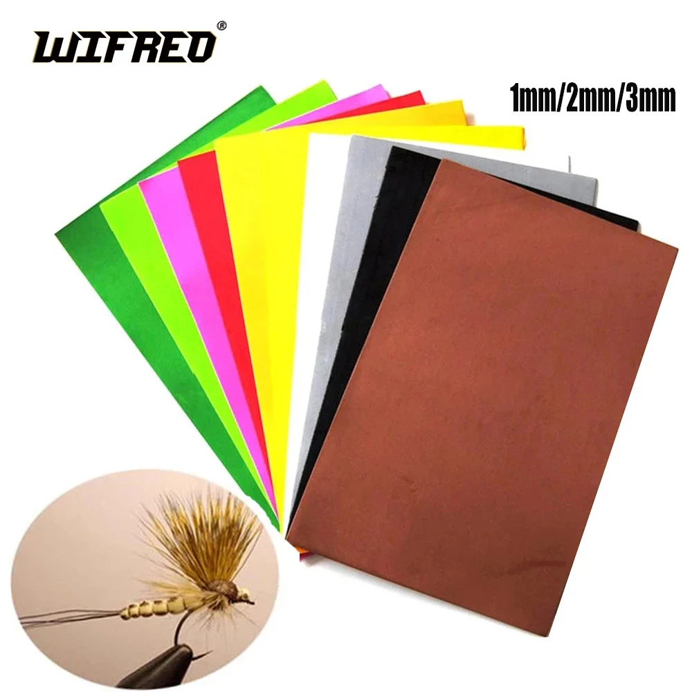 Wifreo 1mm 2mm 3mm Assorted Fly Tying Foam Sheets Paper Grass hopper Ant Caddis Cricket Fly Fishing Material