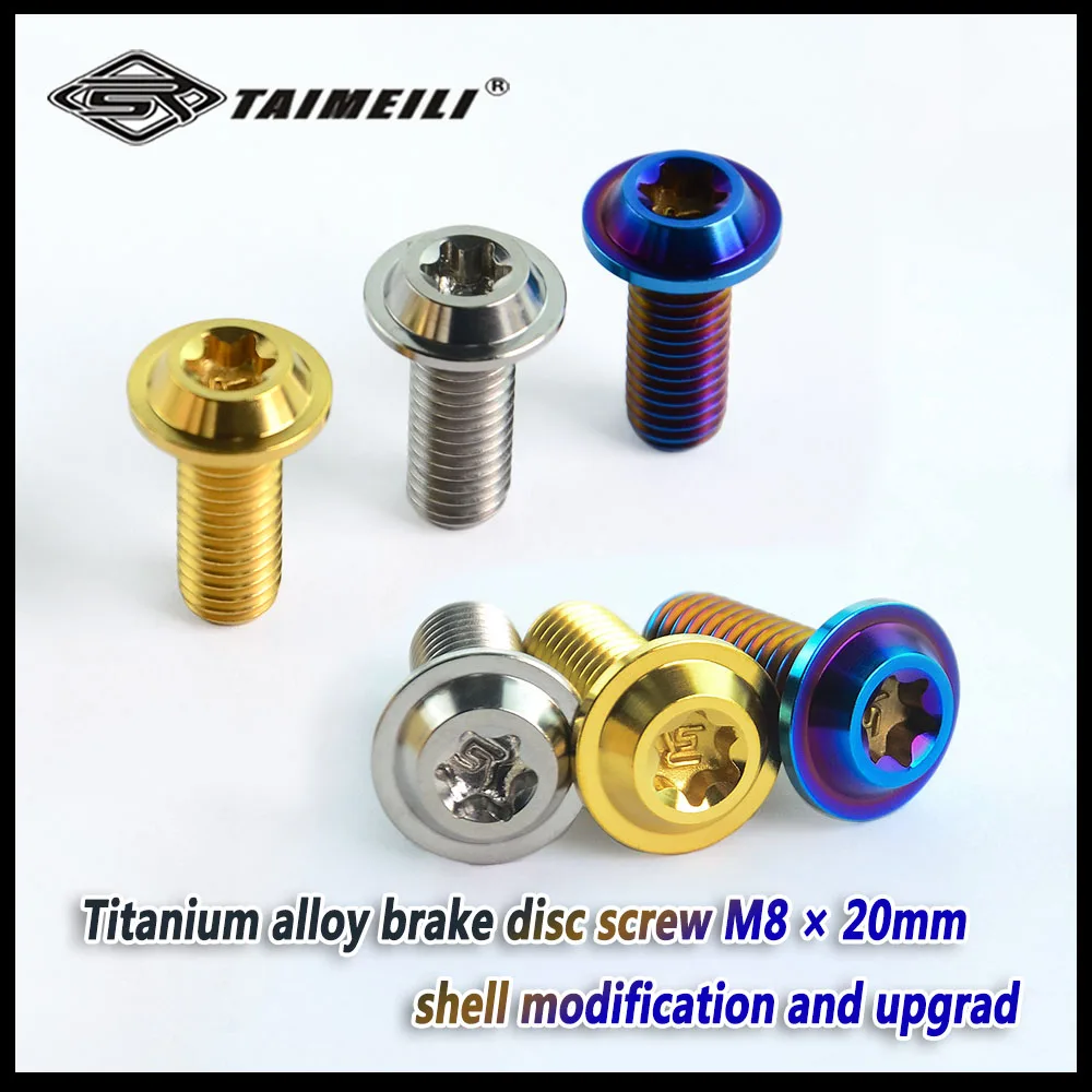TAIMEILI Titanlegierung, scheibenförmiger Kopf, Bremsscheibenschraube für Motorräder, M8x20mm, zum Umbau, zur Modernisierung und als Ersatzteil. – Detail 6