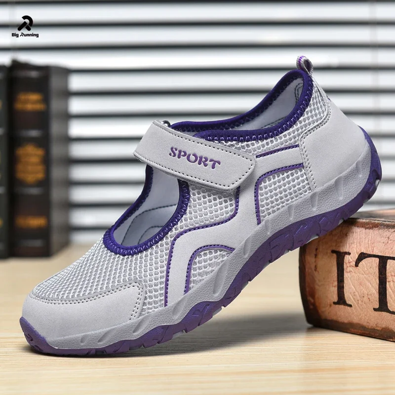 2025 الصيف تنفس حذاء المشي النساء أحذية رياضية الشقق حذاء كاجوال مريح شبكة السيدات عدم الانزلاق الأحذية #4